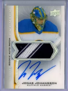 2020-21 Upper Deck Premier Acetate #ARJJ Jonas Johansson RC PATCH AUTO /249 - Picture 1 of 2