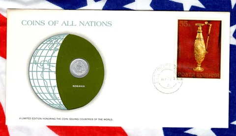 Coins of All Nations Romania 5 Bani 1975 UNC Cover