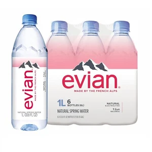 Evian natürliches Quellwasser, 1 L Flaschen, 6er Pack - Bild 1 von 11