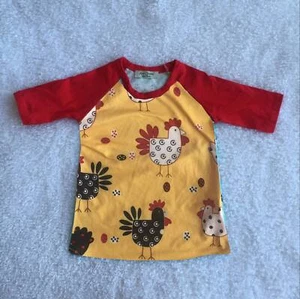 Fall Yellow Chicken Raglan Top - Picture 1 of 1