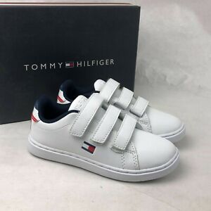 Tommy Hilfiger Little Kid's Iconic Court Alt Shoes Hook and Loop TH100019C White