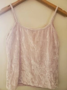 Vintage 1990's Necessary Objects pink shimmery Shiny Crop Top Size Large - Picture 1 of 7