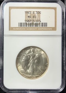 1946 S MS65 NGC 50C Silver Walking Liberty Half PQ BLAST WHITE LUSTER - Picture 1 of 2