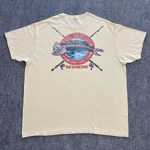 Reel Obsession Bad To The Bone T-Shirt Adult XXL Fishing Fisherman Outdoors Mens - Picture 1 of 16