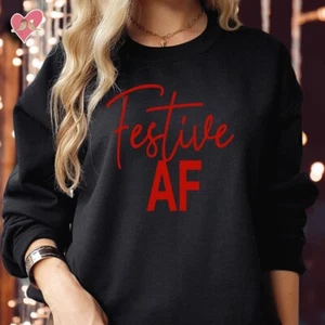 SWEATSHIRT (5185) FESTLICH AF Weihnachten lustig Weihnachtsgeschenk für Männer Frauen Kinder Pullover - Bild 1 von 12