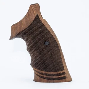 Griff für SW S&W K-L - X .38 .357 Rahmen offene Rückseite quadratischer Butt Nussbaumholz - Bild 1 von 4