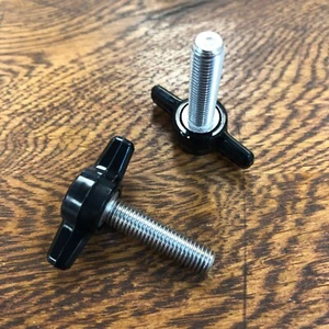 1/4-28 x 1" Imperial T Knob Thumb Screw Delrin Head Stainless Steel - Pack of 2 - Picture 1 of 2