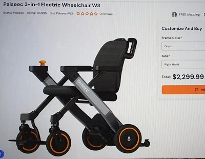 Silla de ruedas eléctrica Paiseec W3 Open Box nueva Foto 1 de 4