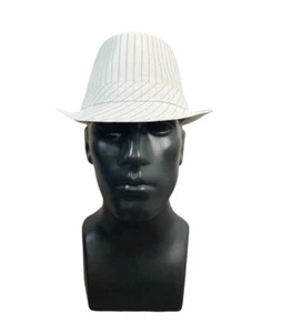 Fedora Hut Triliby Herren 20er Jahre Gangster Style weiß/schwarz Nadelstreifen groß " - Bild 1 von 7