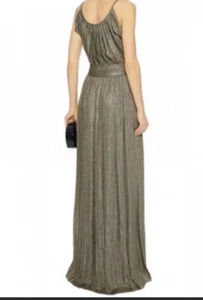 $795 Derek Lam 10 Crosby Plisado Sin Mangas Metálico Maxi Vestido Talla 4 DEREK LAM - Imagen 1 de 12