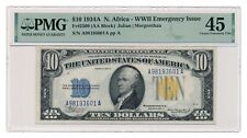 UNITED STATES banknote $10 North Africa 1934 A PMG grade VF 45