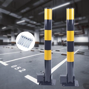 2 Pezzi Dissuasore Parcheggio Auto Pieghevole Bloccabile Garage Vialetto Sicurezza Post Barriera - Foto 1 di 13