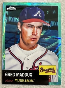 2022 TOPPS PLATINUM ANNIVERSARY GREG MADDUX AQUA WAVE REFRACTOR #77/299 - Picture 1 of 3