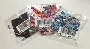 Qty 3 Victoria Secret Panty No Show Thong Raw Cut Black Cherries Floral M SET - Picture 1 of 4