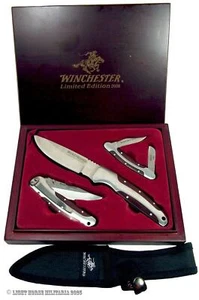 Winchester 4-Piece Knife Set 2008 Limited Edition Wood Presentation Gift Box - Picture 1 of 10