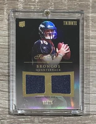 2010 Topps Tribute #DR-TTE Tim Tebow Relic Dual Jersey Black #5/15 - Image 1 of 2