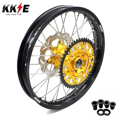 KKE 19"*2.15 Rear Wheel Rim Fit SUZUKI RM125 2001-2007 RM250 2001-2008 Disc Gold — 第 1/4 张图片