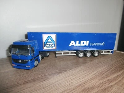 CAMION JOAL 1/50 SEMI MERCEDES ACTROS 1840 REMORQUE ALDI MARCHE - Photo 1/4