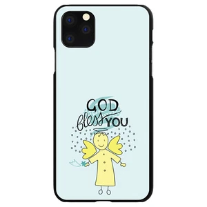 Hard Case Cover for iPhone / Samsung Galaxy God Bless You  Angel - Yellow Teal - Picture 1 of 38