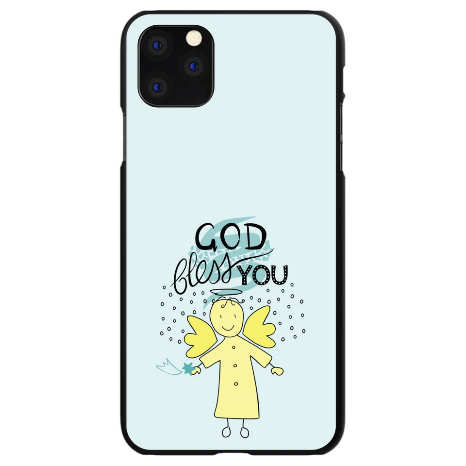 Hard Case Cover for iPhone / Samsung Galaxy God Bless You  Angel - Yellow Teal - Image 1 of 1