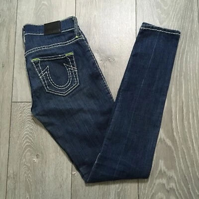 True Religion Jeans Womens W26 L31 Blue Denim Casey Low Rise Super Skinny USA - Image 1 of 4