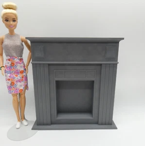 1/6 Scale Doll Fireplace Gray 1:6 Barbie Integrity Toys FR GI Joe Ken Diorama - Picture 1 of 10