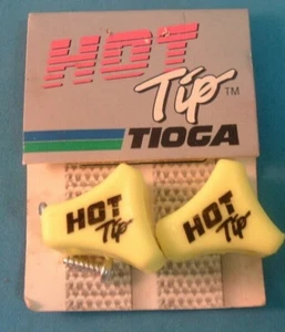 Tioga Hot Tips Toe Strap End Pulls NEW / NOS Vintage- Neon Yellow -One Pair- NIB - Picture 1 of 6