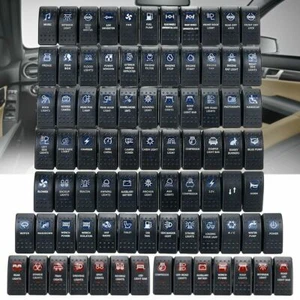 12V 24V Orange Blue Car Bar Rocker Toggle LED Light Boat Sales ON/OFF Switch - Picture 1 of 41