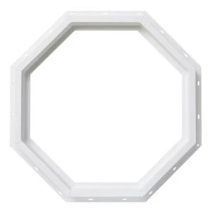 TAFCO 24"x24" Vinyl Octagon Fixed Window with Insulated Clear Glass, Heavy-Duty - Picture 1 of 5