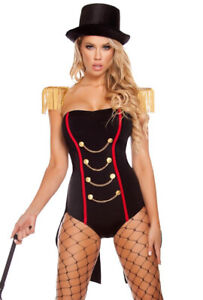 Womens sexy Circus ringleader tailed romper costume