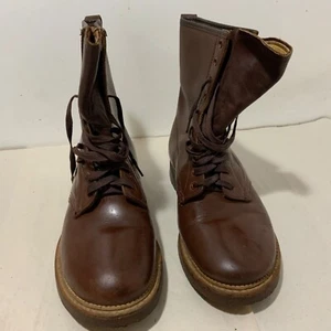 VINTAGE ROYAL WORCESTER BROWN COMBAT HIPSTER BOOTS MEN 6.5 WOMEN 7.5 ROCKABILLY - Picture 1 of 12