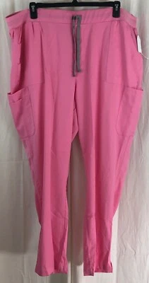 WonderWink PRO Women's Slim Leg Drawstring Cargo Scrub Pant Pink Size 4XL - Image 1 of 3