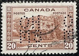OA243 20c Fort Garry Gate 5-hole O.H.M.S. perforated official
