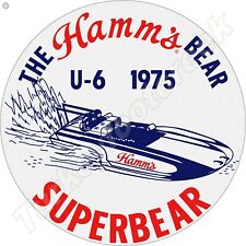 The Hamm's Bear U-6 1975 Superbear 11.75" Round Metal Sign