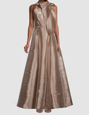 $550 Aidan Mattox женщин бежевый ложный воротник тафта мяч платье размер 6 - Изображение 1 из 4