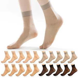 20 Pairs Women's Sheer Socks Ankle High Nylon Socks 5D Ultra Thin See Through... - Picture 1 of 9