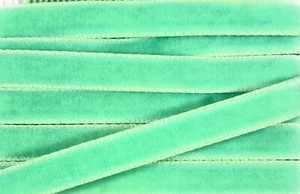 Cameo 3/8"" neuwertig grün Samtband Vintage Rayon Samt-Taft Rückseite 10 Yd. - Bild 1 von 3