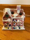 Vintage Gingerbread Porcelain House Candy Cane Holder Holiday Home Decoration