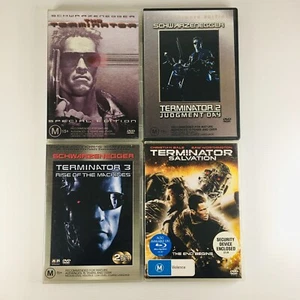 The Terminator 1 2 3 + Salvation DVD Set Action Arnold Schwarzenegger Movie GC - Picture 1 of 10