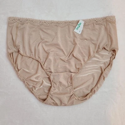 Jockey Silky 超细纤维尼龙经典高腰内裤 XL 码米色 — 第 1/4 张图片