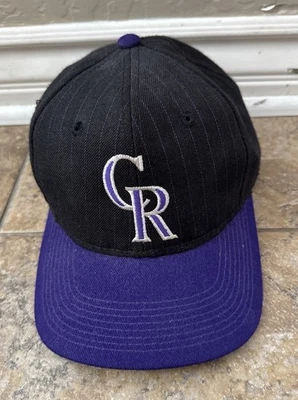 VintageColorado Rockies Snapback Hat Pinstripe *Blemish* - Image 1 of 4