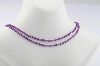 Amethyst Kette Verschluss 925 Sterlingsilber Länge 74cm Neu!   - Bild 1 von 4