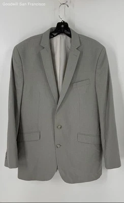 Blazer Kenneth Cole Gris Reacción Sencillo Pecho Dos Botones Para Hombre Talla 44L Foto 1 de 4