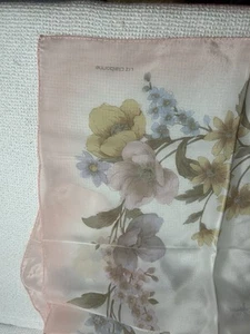 Liz Claiborne 100% Silk Pink Floral Butterflies Scarf 34.5” Square - Picture 1 of 5
