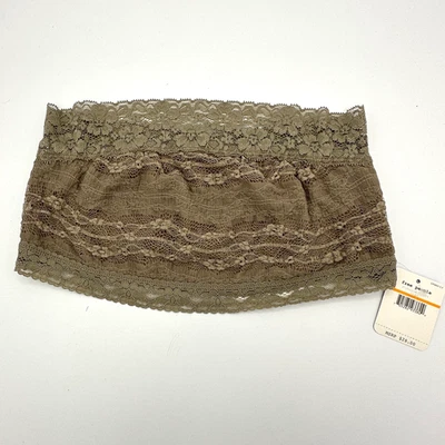 Free People Small Scalloped Lace Bandeau in Taupe NWT Brand New - Image 1 of 4