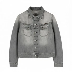 NUDIE JEANS Conny Men'S Jacket S Sunbleached Black Button Faded Grey Denim - Picture 1 of 10
