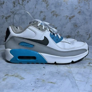 Nike Air Max 90 Women’s Size 8 Shoes White Blue Gray Athletic Trainer Sneakers - Picture 1 of 14
