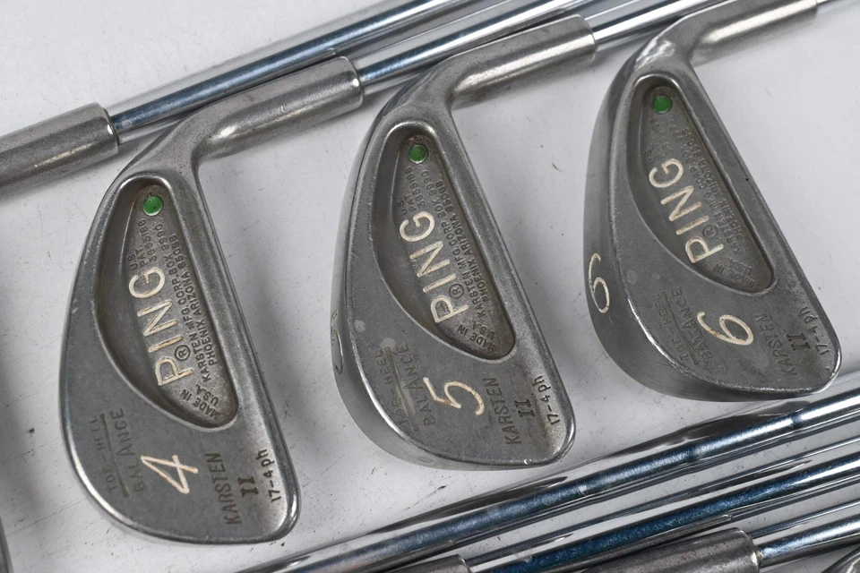 Ping Karsten II Irons / 3-PW / Green Dot / Stiff Flex Ping Karsten Shafts - Image 1 of 4