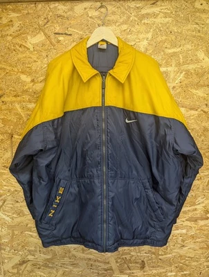 Nike Track Jacket 2XL Men Vintage 90s Yellow Navy Blue Full Zip Y2K Retro XXL - Image 1 of 4
