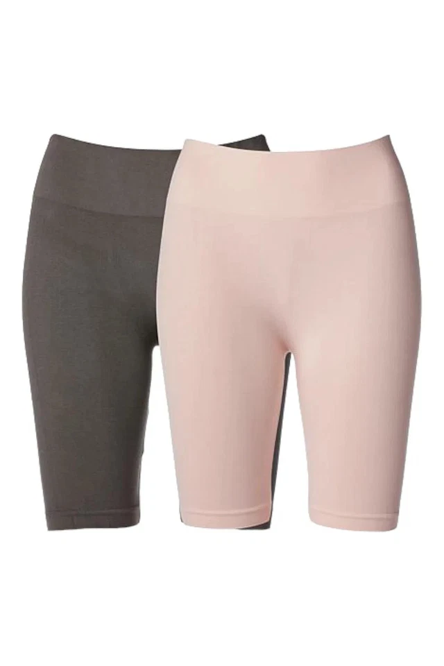 Rhonda Shear 2-Pack Smoothing Longline Short Blush Pink/Charcoal - Image 1 of 1